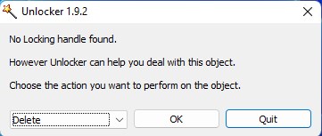 ロック解除ツールでフォルダを強制削除